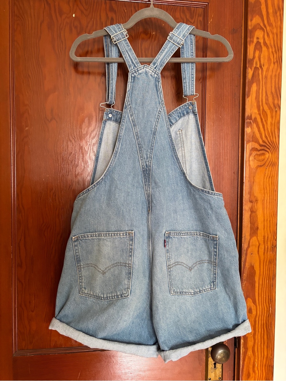 Levi's Light Denim Shortalls Overalls size L - Picture 5 of 7